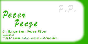 peter pecze business card